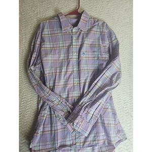 NEW Brooks Brothers Shirt Mens XXL Purple Plaid Red Fleece RF Logo
